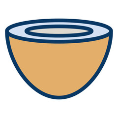 Lineal color Coconut slice icon