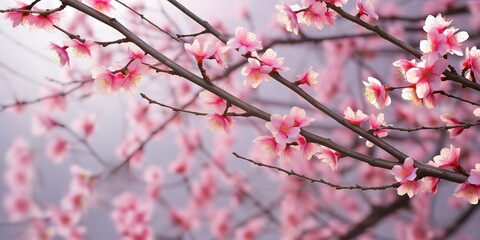 Obraz premium The beautiful cherry blossom background can be used as a background for greetings, invitations, wallpapers, posters, etc