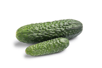 Fresh cucumbers isolated on white background