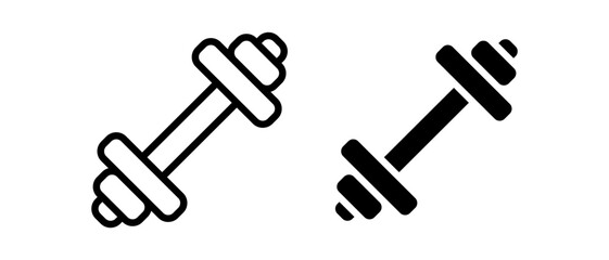 Dumbbell icon vector set. Weight training equipment symbol