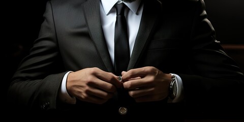 a businessman wearing a nice, luxurious black suit looks more dignified and charismatic