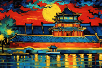 Forbidden City seen by Vincent Van Gogh