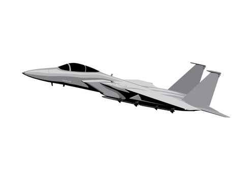 F-15C Eagle supersonic fighter jet. Stylized image for prints, poster and illustrations.