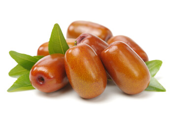 jujube or chinese date on white background