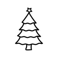 Christmas tree icon. Vector illustration of pine tree 