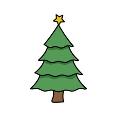 Christmas tree icon. Vector illustration of pine tree 