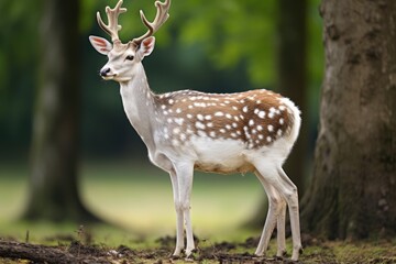 Fallow deer dama dama in the autumn forest, European fallow deer or common fallow deer, AI Generated