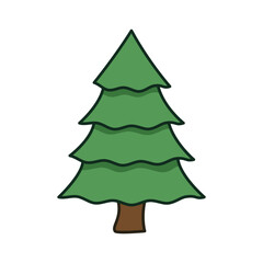 Christmas tree icon. Vector illustration of pine tree 