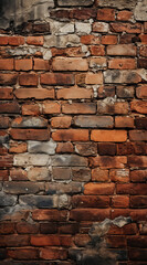 a brick wall. red color, wide panorama of masonry. Background of old vintage brick wall. texture brickwork concept