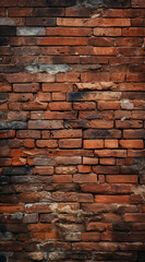 a brick wall. red color, wide panorama of masonry. Background of old vintage brick wall. texture brickwork concept