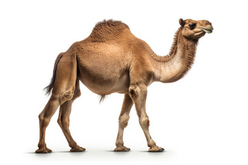 camel,camel isolated on white,Desert Elegance: A Majestic Camel in Minimalist Splendor