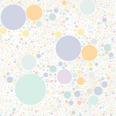 Beautiful colorful circles seamless pattern vector. Geometrical shapes abstract background. Multicolor bubbles. Colorful dots. Design for background, fabric, crafting tape, wallpaper.
