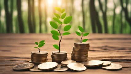 plant growing from coins