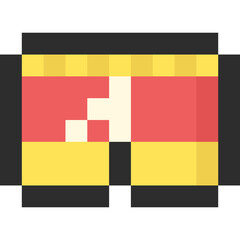 Fototapeta premium Pixel art cartoon swimming pant icon 2