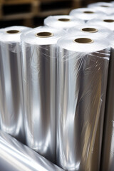 Rolls of film for vacuum packaging of foods and food foil - obrazy, fototapety, plakaty