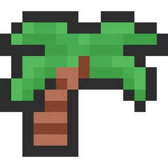 Pixel art cartoon summer coconut icon 2