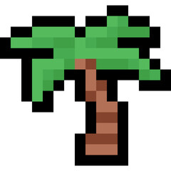 Pixel art cartoon summer coconut icon 