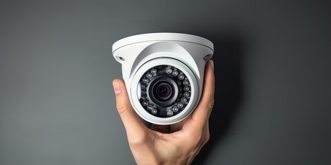 Hands holding CCTV can be used for your product and as a background for advertising
