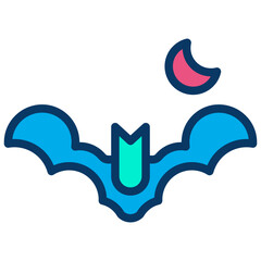 Lineal color Halloween Bat icon