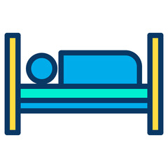 Lineal color Sleep bed icon