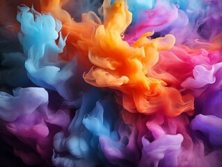 Fototapeta premium Digital art of multicolor smoke in various colors generative ai