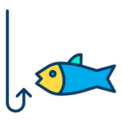 Obraz premium Lineal color Fishing icon