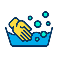 Lineal color Laundry tub icon