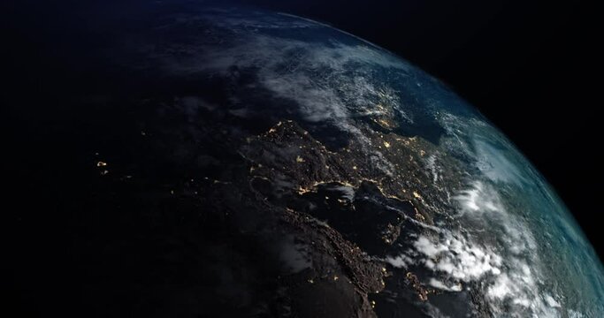 Planet earth view from space 4k movie slow motion. Environmental protection concept