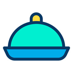Obraz premium Lineal color dinner icon