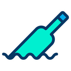 Lineal color Floating Bottle icon