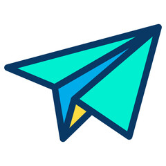 Lineal color Paper rocket icon