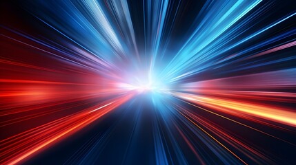 abstract background with rays, Futuristic speed motion with blue and red rays of light abstract...