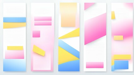 set of colorful banners
