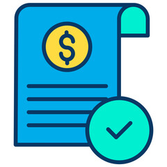 Lineal color Dollar document Approve icon