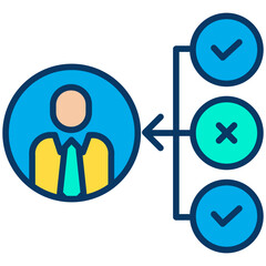 Lineal color Man decision making icon