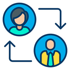 Fototapeta premium Lineal color Replace Employee icon