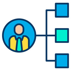 Lineal color Man Customer Structure icon