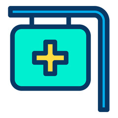 Lineal color Sign Board icon