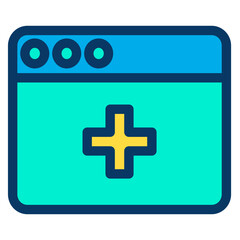 Lineal color Medical Webpage icon
