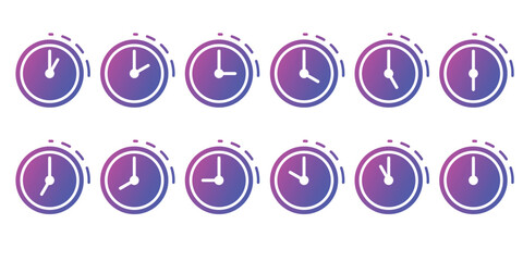 Clock Modern and Simple Icon, Timer or Stopwatch