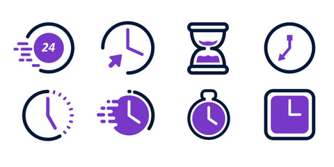 Clock Modern and Simple Icon, Timer or Stopwatch