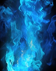 Isolated Blue Fire Background with Flames and Heat: Perfect for Designing Hot and Warm Blaze