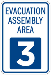 Evacuation assembly area sign