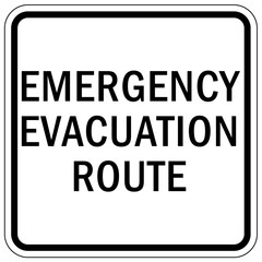 Evacuation assembly area sign emergency evacuation route