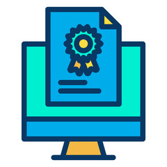 Lineal color Monitor Certificate icon