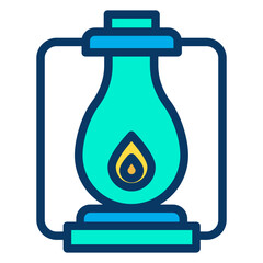 Lineal color Oil Lamp icon