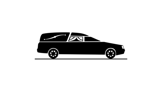 hearse black isolated silhouette