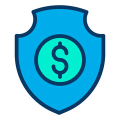 Lineal color Euro shield icon