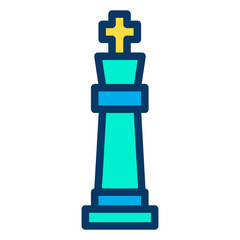 Lineal color Chess king icon