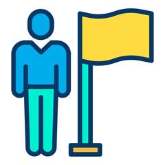 Lineal color Leader flag icon